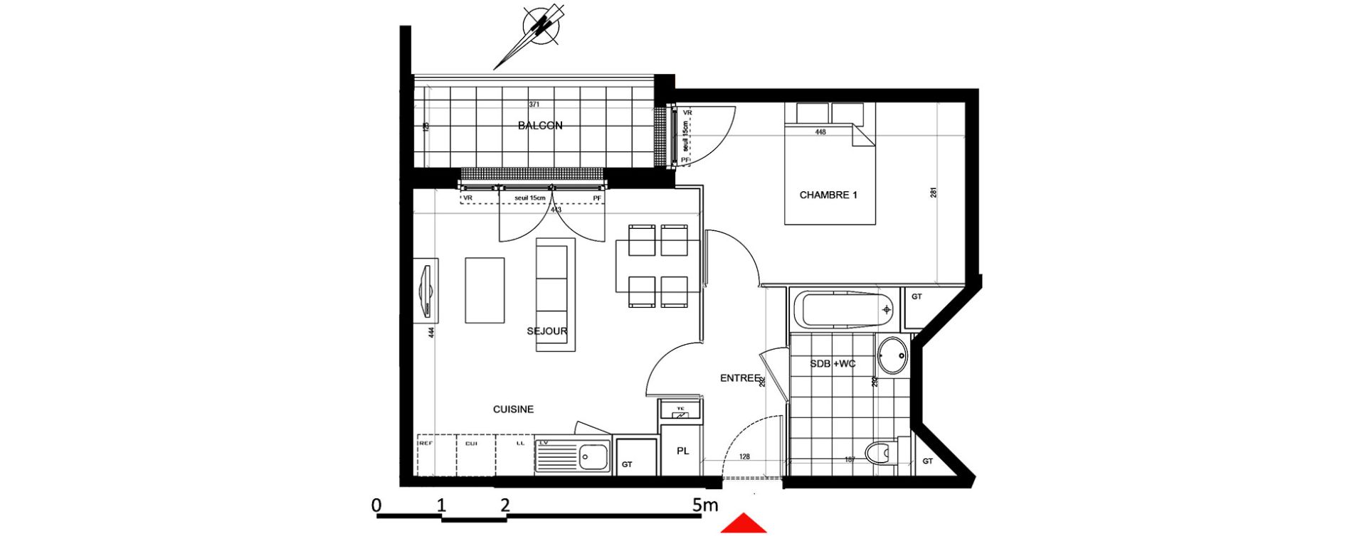 Appartement T2 de 39,91 m2 &agrave; Houilles Centre