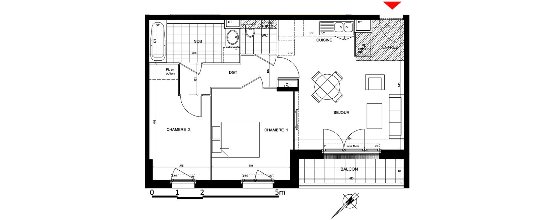 Appartement T3 de 56,49 m2 &agrave; Houilles Centre