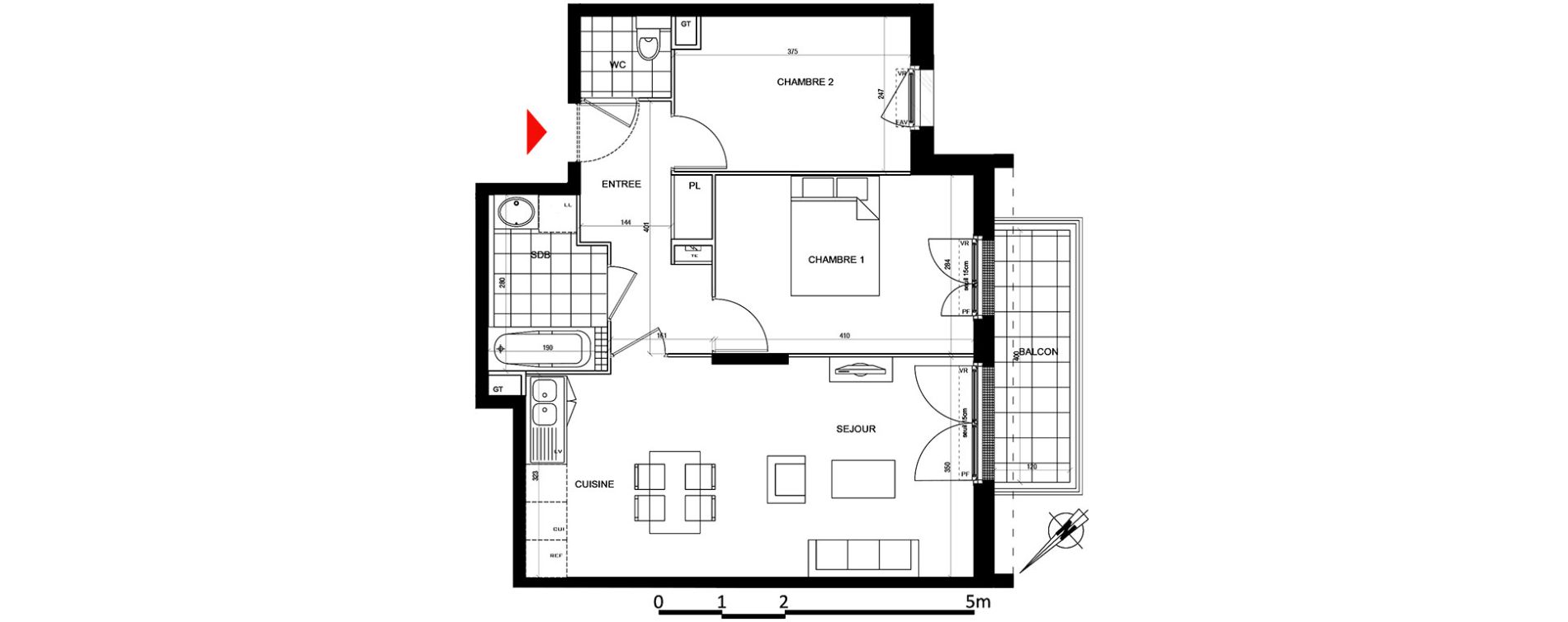 Appartement T3 de 58,72 m2 &agrave; Houilles Centre