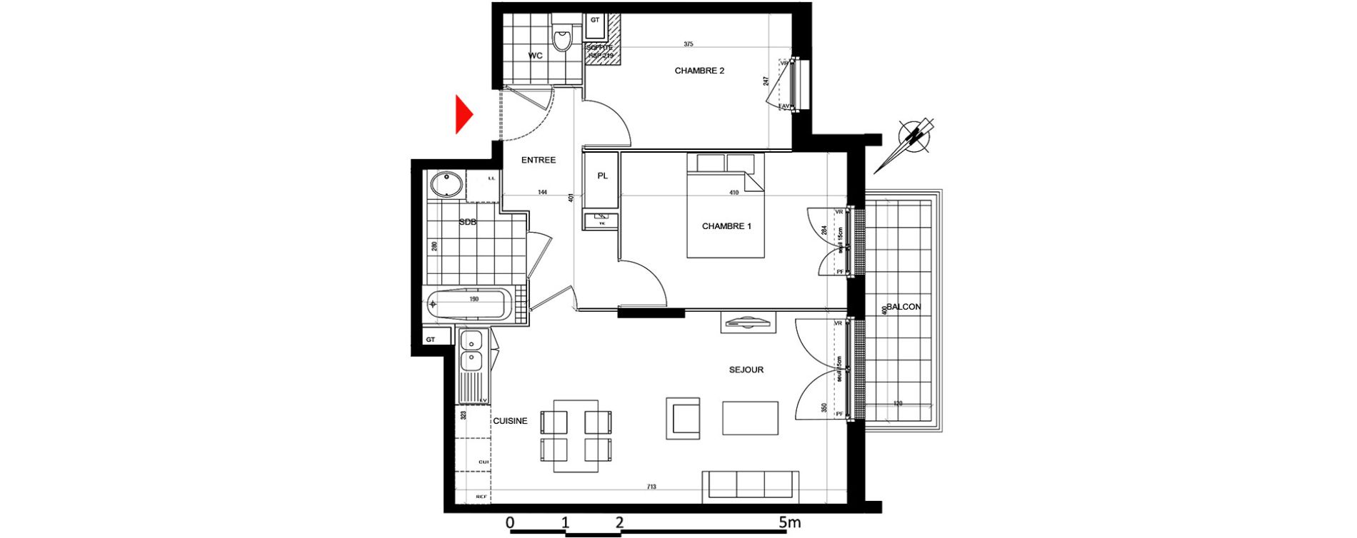 Appartement T3 de 58,27 m2 &agrave; Houilles Centre