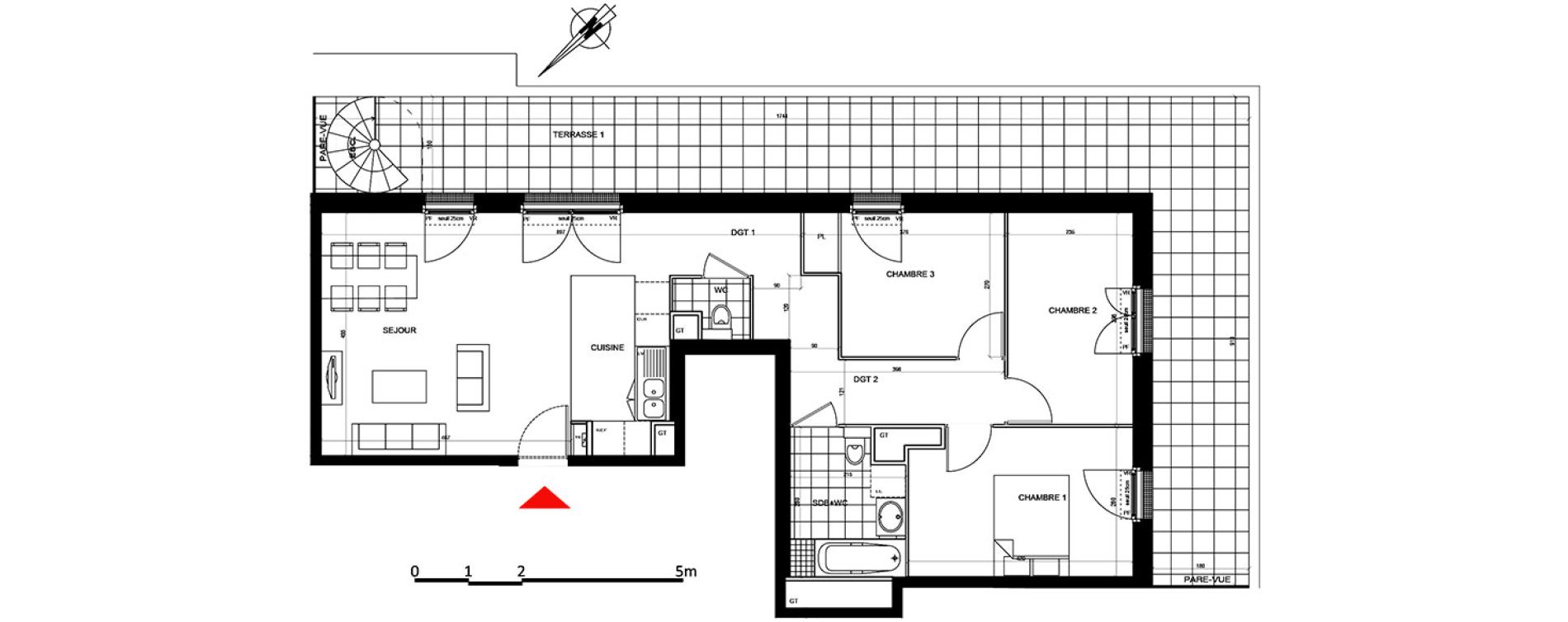 Appartement T4 de 75,88 m2 &agrave; Houilles Centre