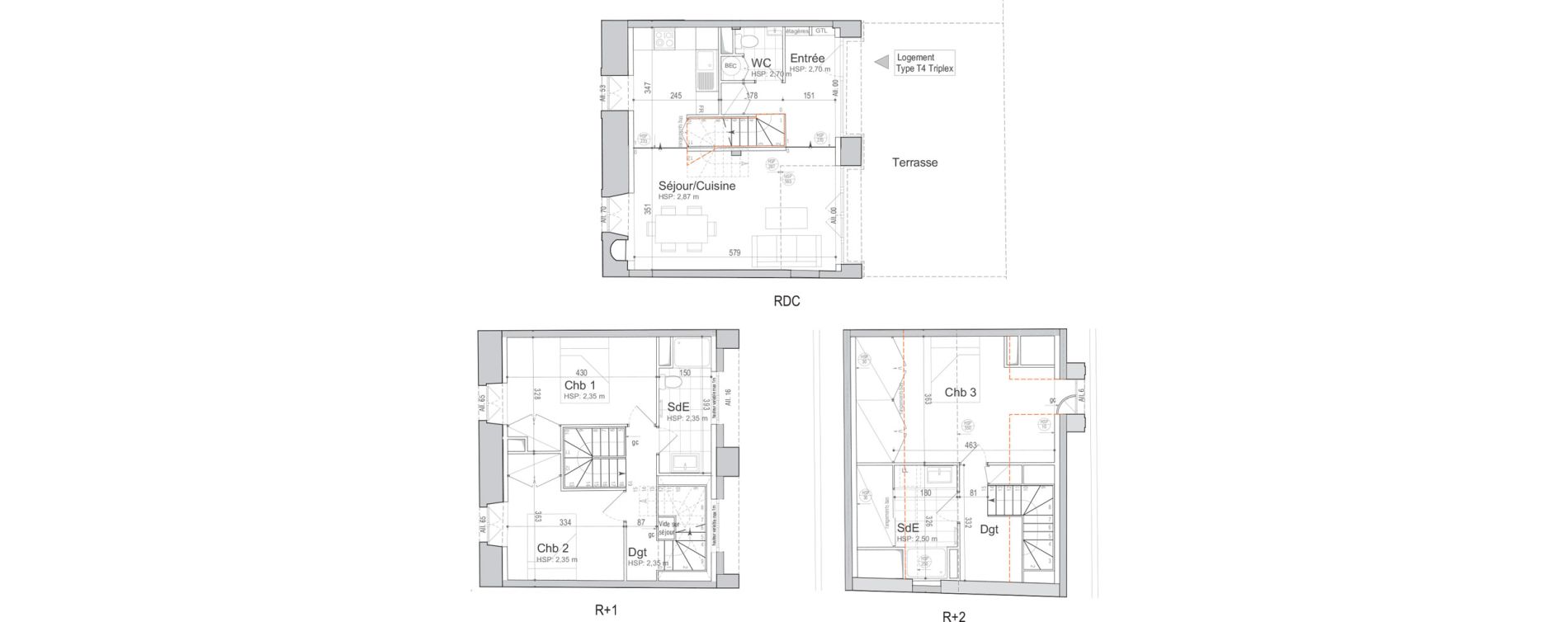 Triplex T4 de 88,88 m2 &agrave; Jouars-Pontchartrain Centre