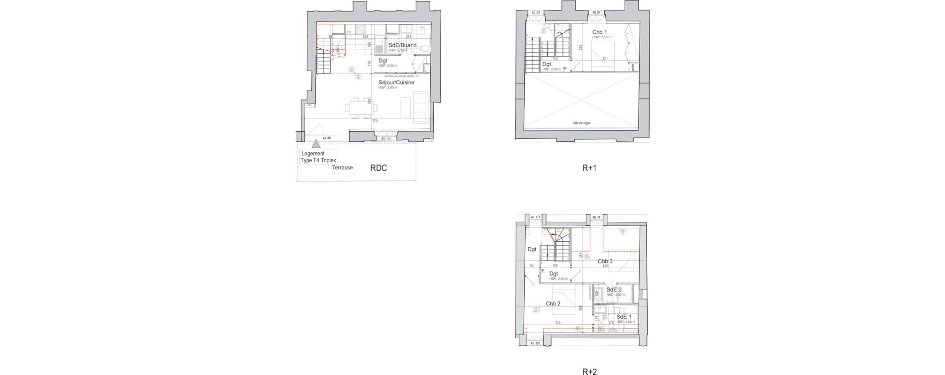 Triplex T4 de 89,70 m2 &agrave; Jouars-Pontchartrain Centre