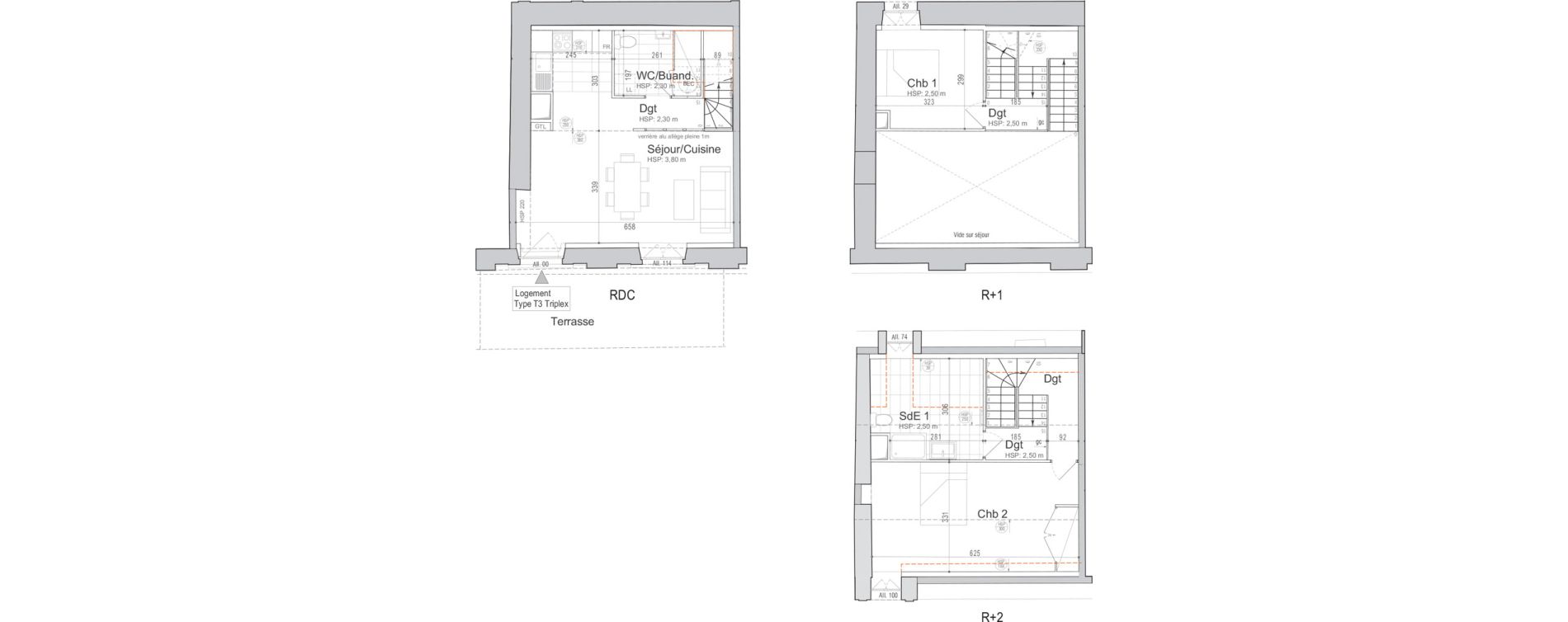 Triplex T4 de 75,98 m2 &agrave; Jouars-Pontchartrain Centre