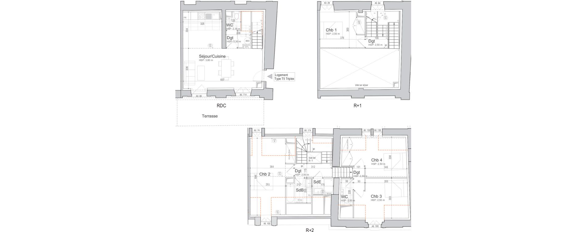Triplex T5 de 98,42 m2 &agrave; Jouars-Pontchartrain Centre