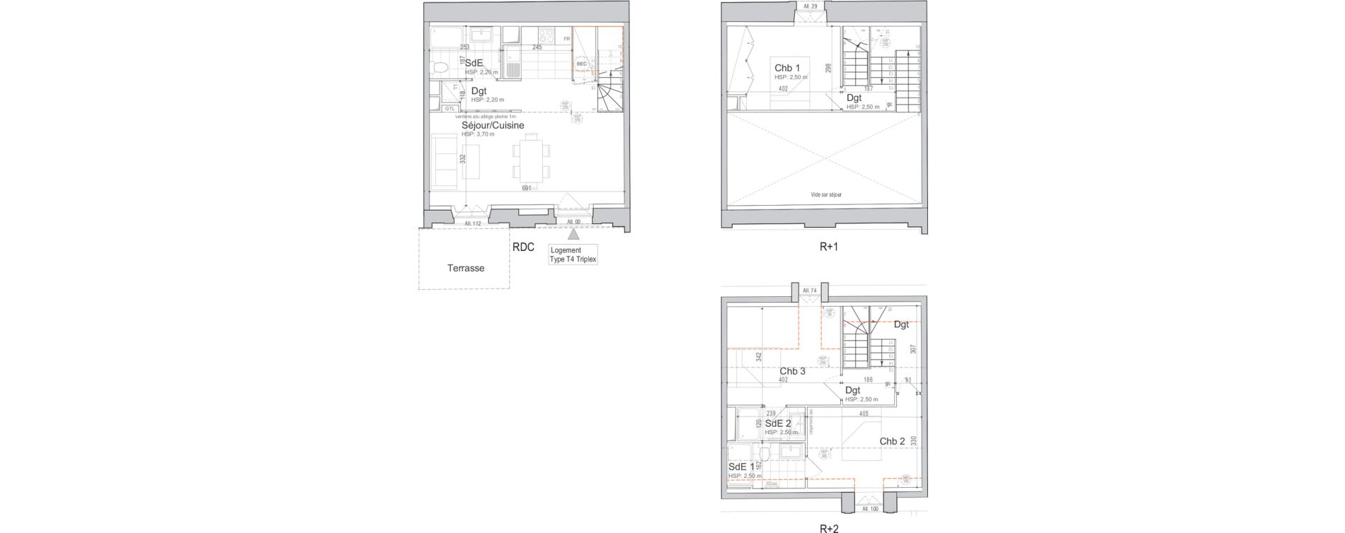 Triplex T4 de 83,44 m2 &agrave; Jouars-Pontchartrain Centre