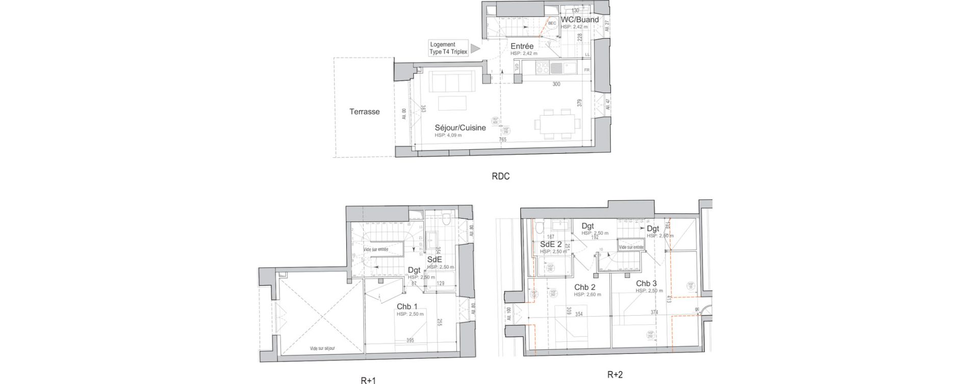 Triplex T4 de 81,10 m2 &agrave; Jouars-Pontchartrain Centre