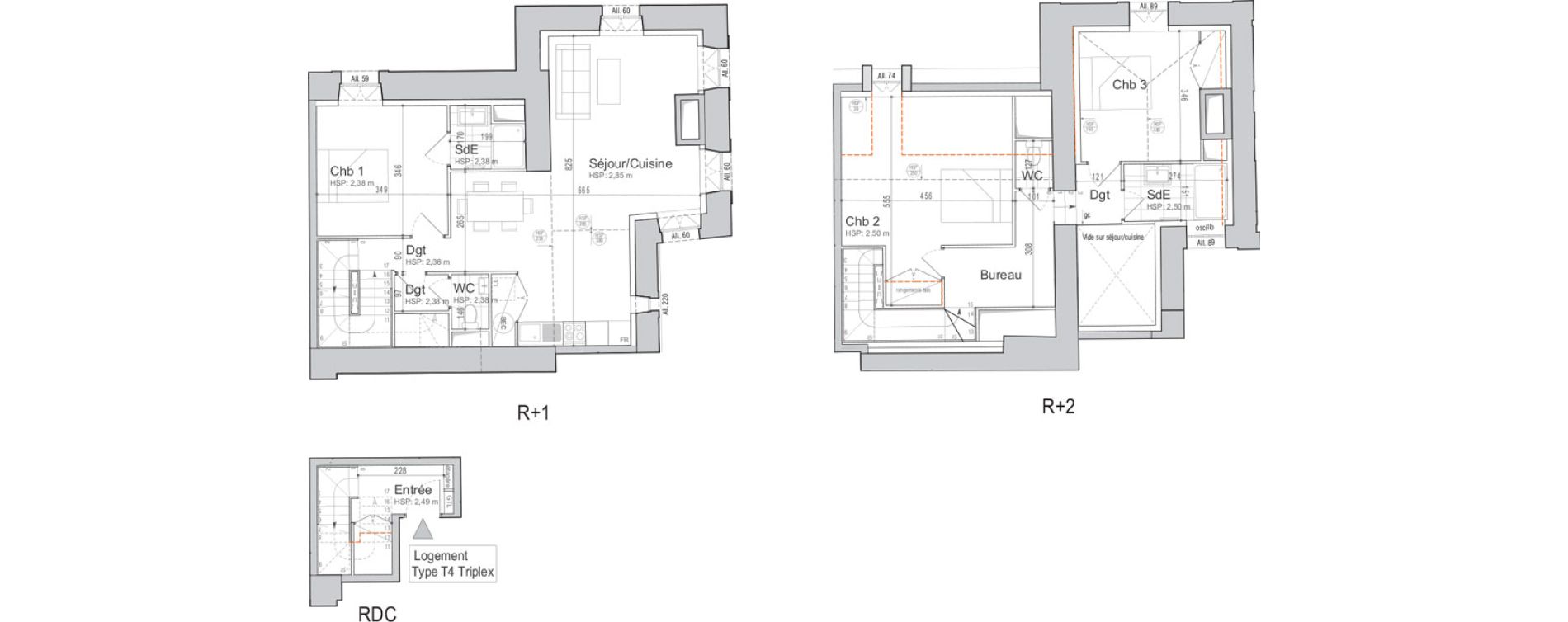 Triplex T4 de 97,26 m2 &agrave; Jouars-Pontchartrain Centre