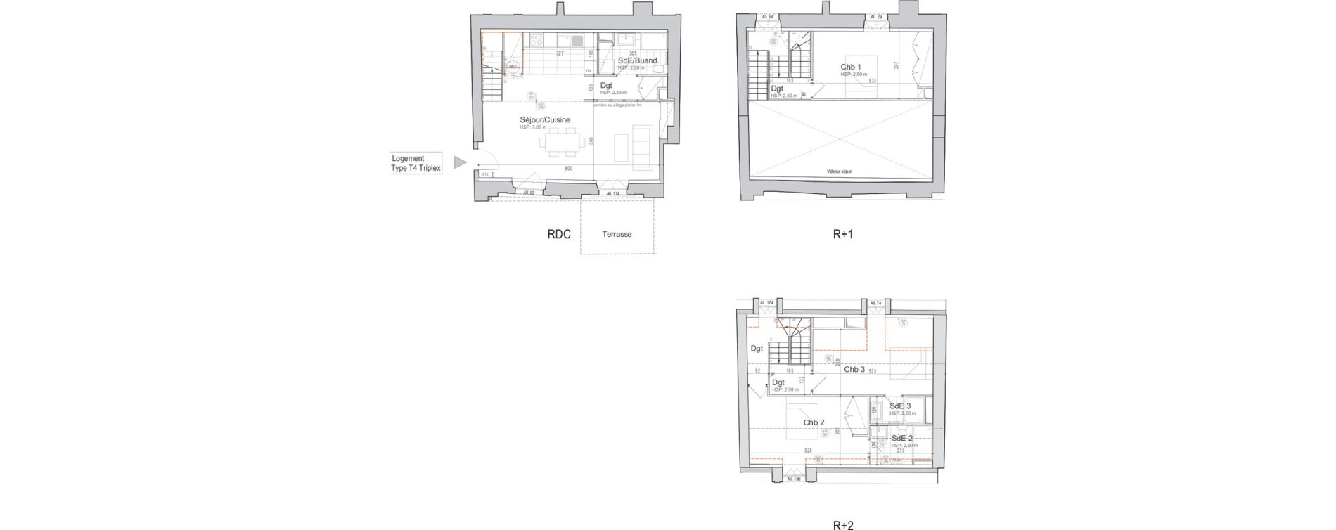 Triplex T4 de 104,15 m2 &agrave; Jouars-Pontchartrain Centre