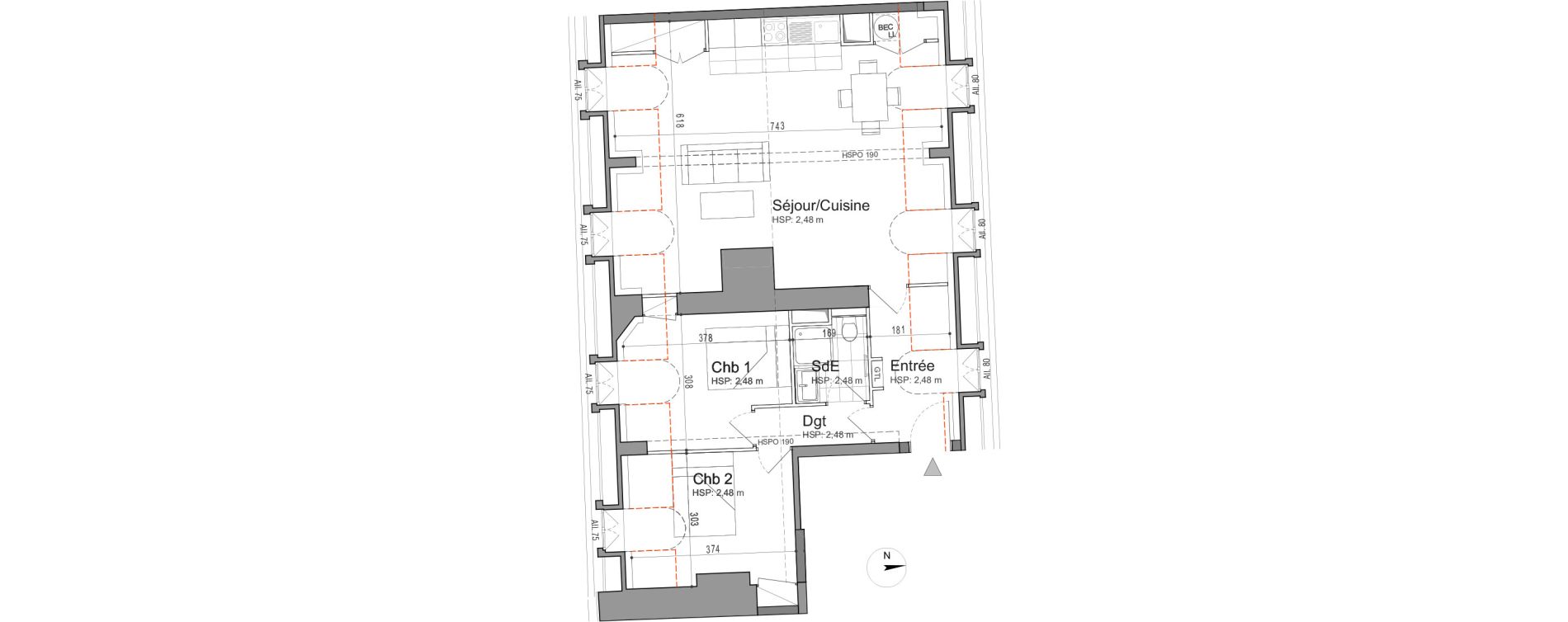 Appartement T3 de 64,27 m2 &agrave; Jouars-Pontchartrain Centre