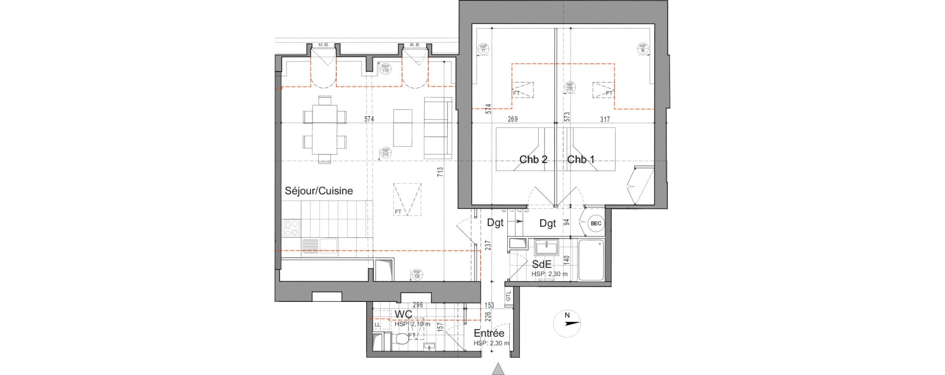 Appartement T3 de 68,35 m2 &agrave; Jouars-Pontchartrain Centre