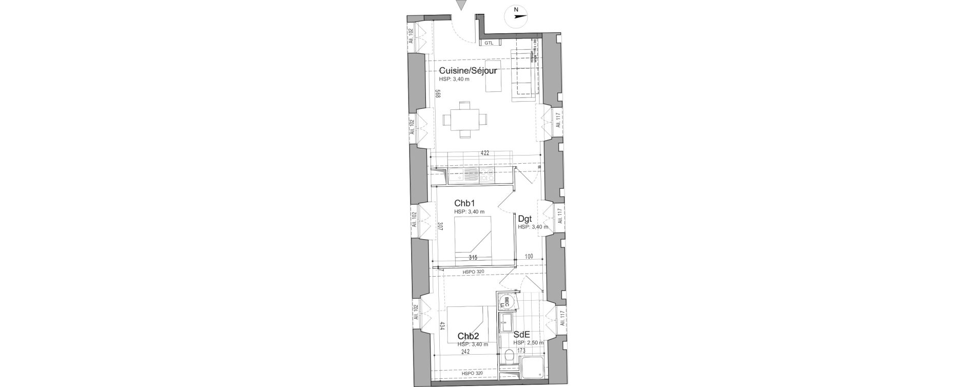 Appartement T3 de 56,20 m2 &agrave; Jouars-Pontchartrain Centre