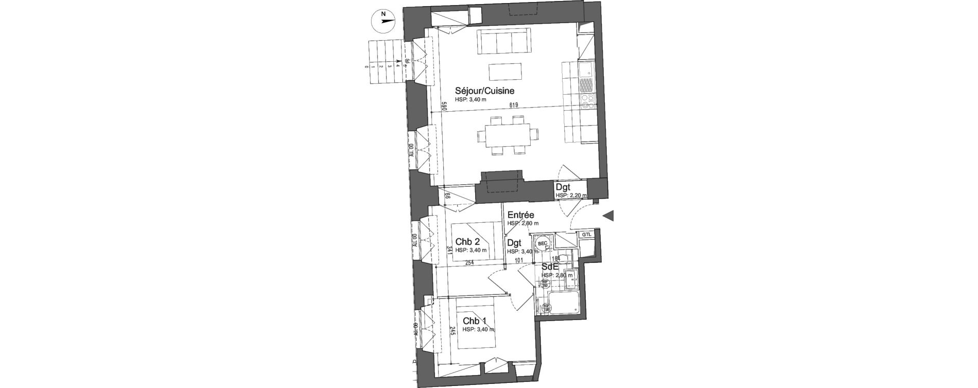 Appartement T3 de 69,87 m2 &agrave; Jouars-Pontchartrain Centre