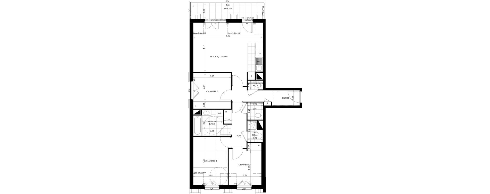 Appartement T4 de 79,76 m2 &agrave; Jouars-Pontchartrain Centre