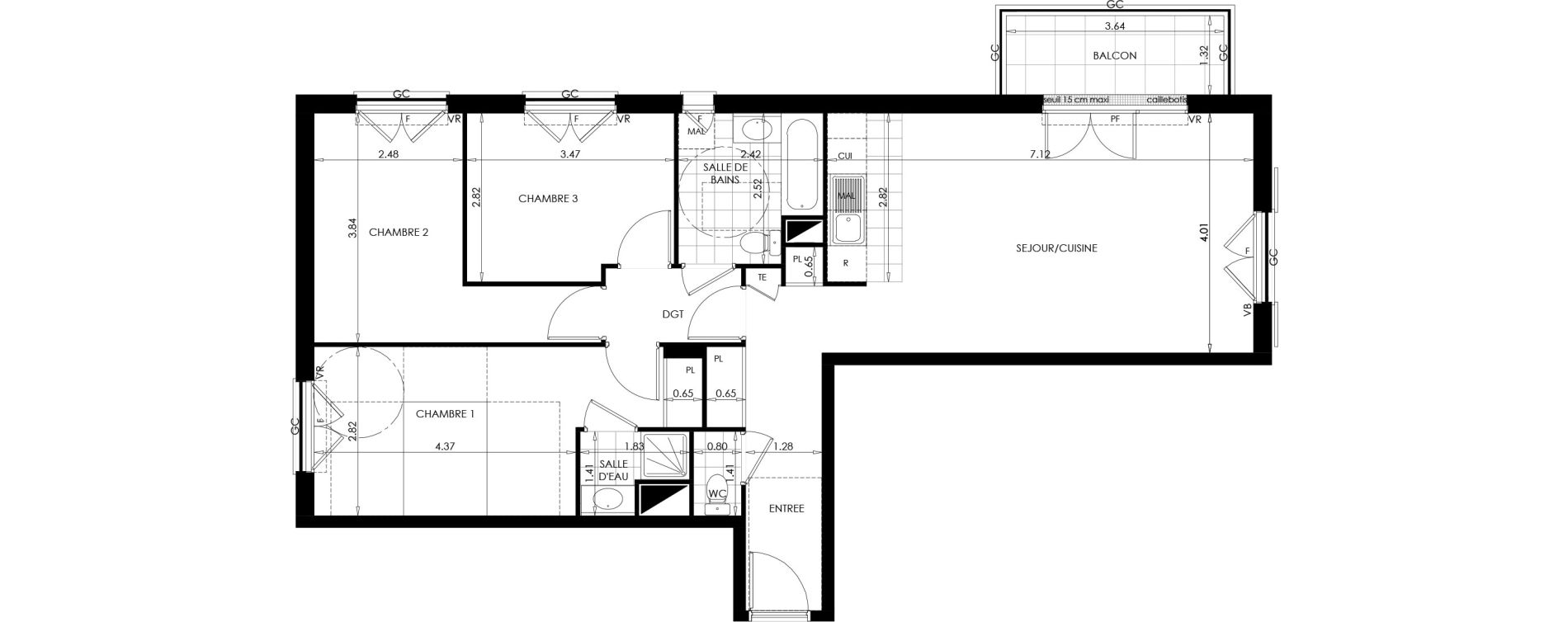 Appartement T4 de 84,55 m2 &agrave; Jouars-Pontchartrain Centre