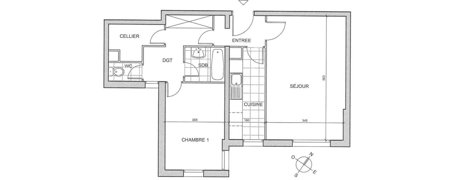 Appartement T2 de 55,74 m2 au Chesnay Porte saint-antoine
