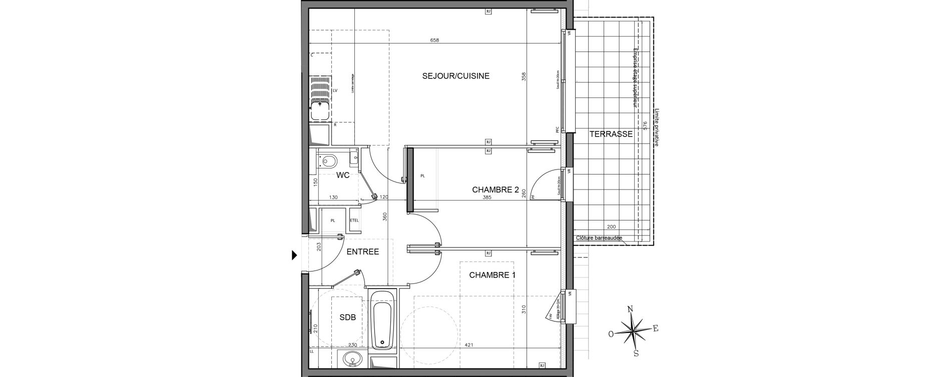 Appartement T3 de 59,17 m2 au Chesnay Centre