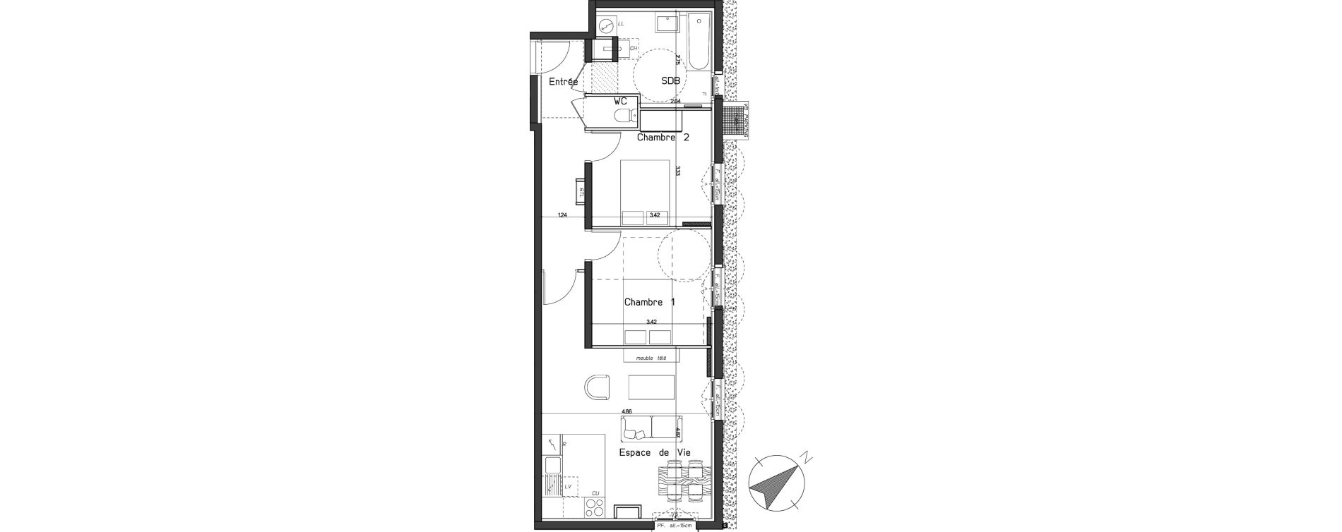 Appartement T3 de 65,43 m2 au Mesnil-Le-Roi Centre