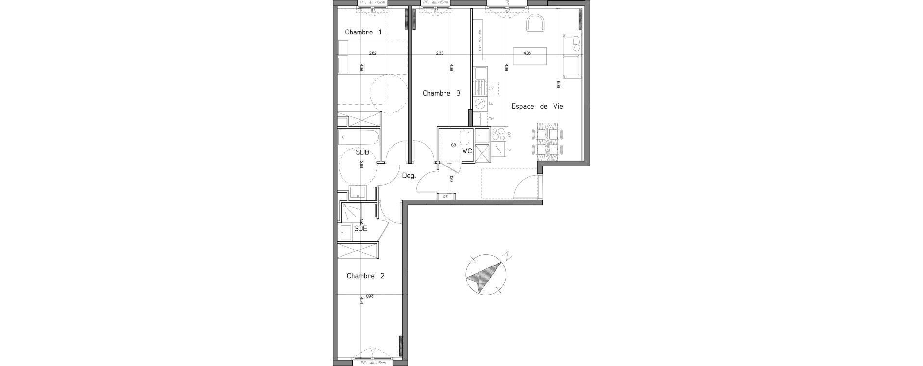 Appartement T4 de 83,54 m2 au Mesnil-Le-Roi Centre