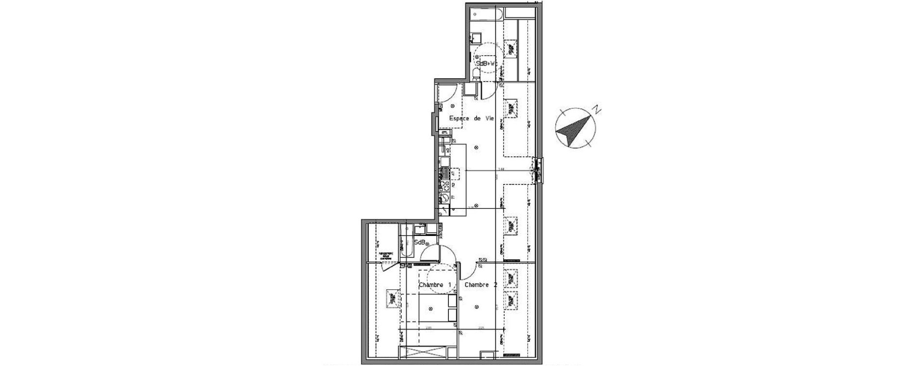 Appartement T1 de 63,49 m2 au Mesnil-Le-Roi Centre