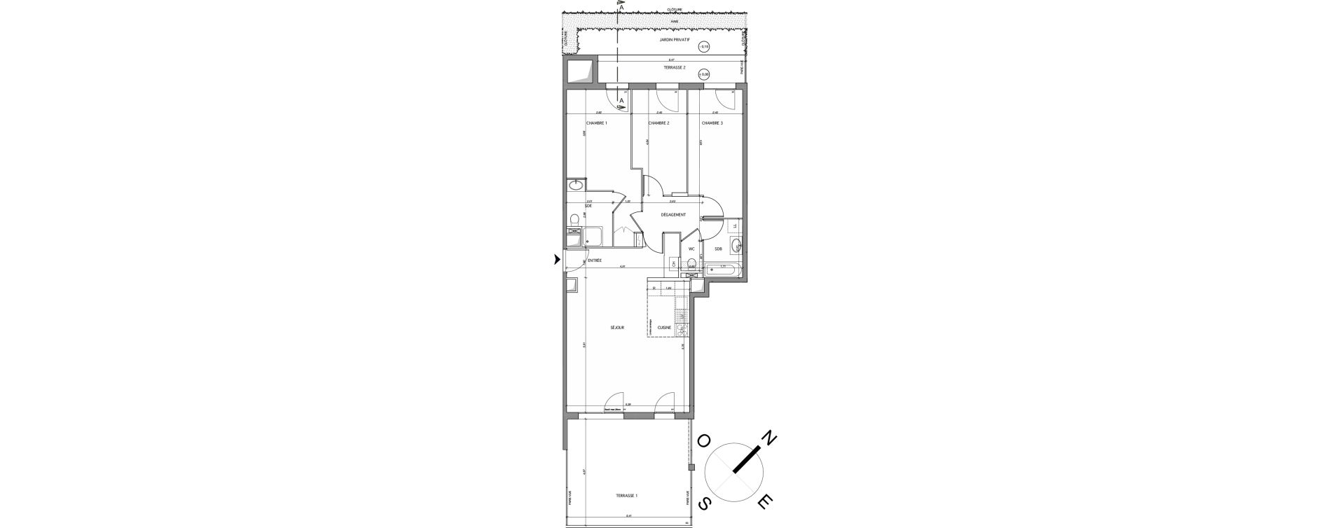 Appartement T4 de 92,25 m2 au Mesnil-Le-Roi Centre