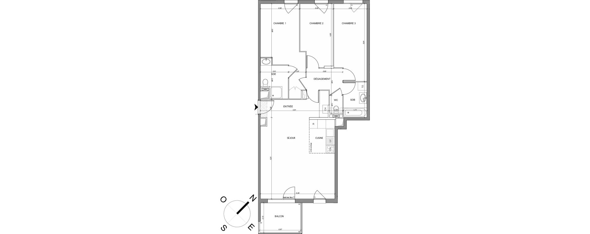 Appartement T4 de 92,18 m2 au Mesnil-Le-Roi Centre