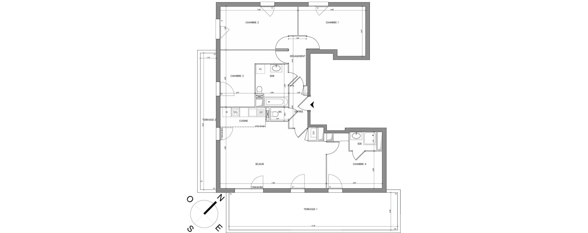Appartement T5 de 106,72 m2 au Mesnil-Le-Roi Centre