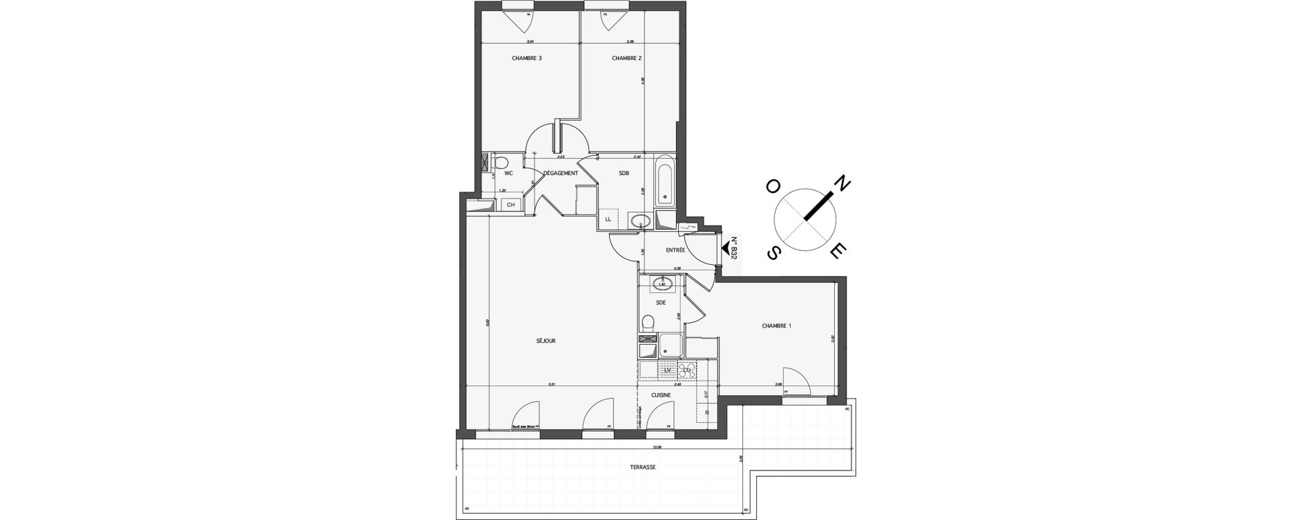 Appartement T4 de 99,84 m2 au Mesnil-Le-Roi Centre
