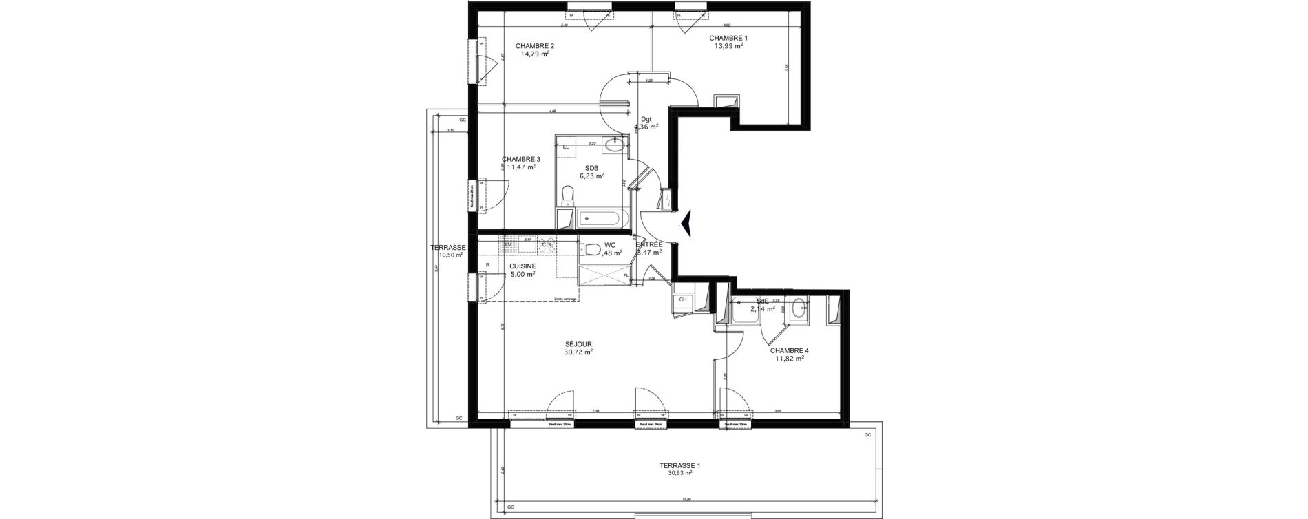 Appartement T5 de 105,47 m2 au Mesnil-Le-Roi Centre