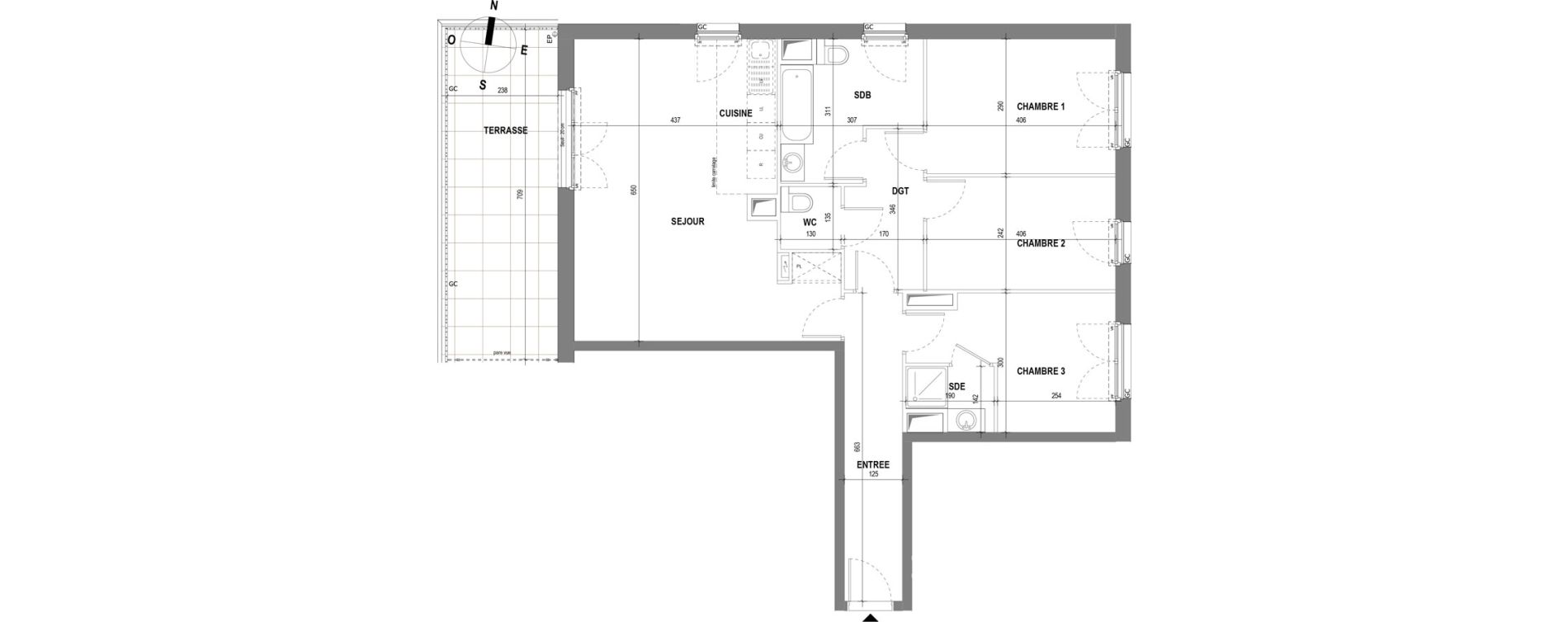 Appartement T4 de 87,43 m2 au Pecq Canada - jean jaur&egrave;s