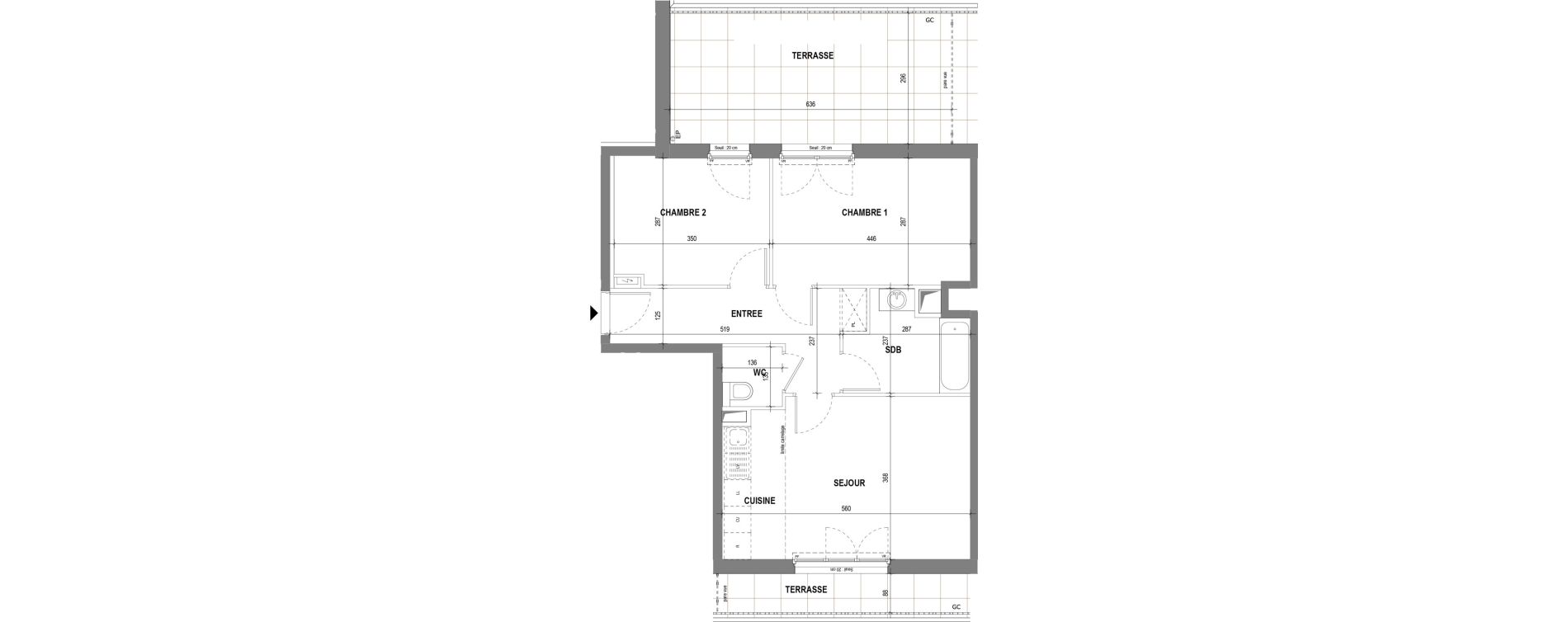 Appartement T3 de 58,40 m2 au Pecq Canada - jean jaur&egrave;s