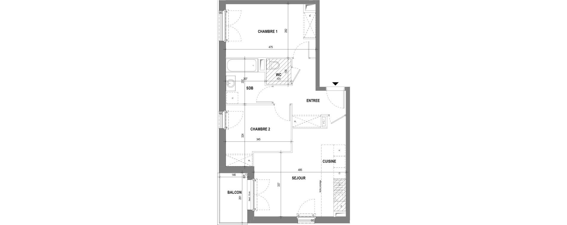 Appartement T3 de 57,62 m2 au Pecq Canada - jean jaur&egrave;s