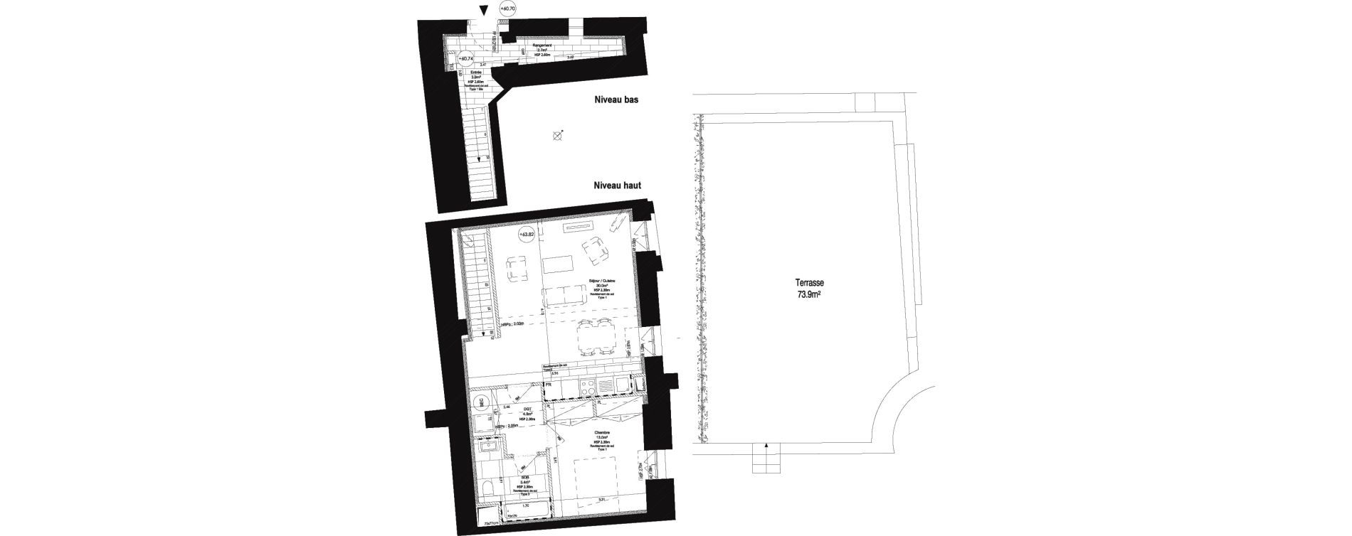 Duplex T2 de 60,10 m2 au Pecq Centre