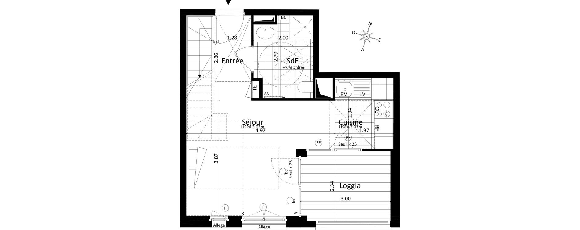 Appartement T3 de 65,01 m2 au V&eacute;sinet Centre