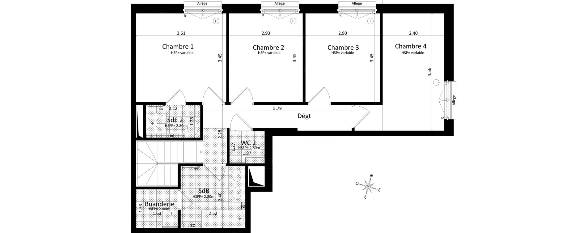 Appartement T5 de 116,93 m2 au V&eacute;sinet Centre