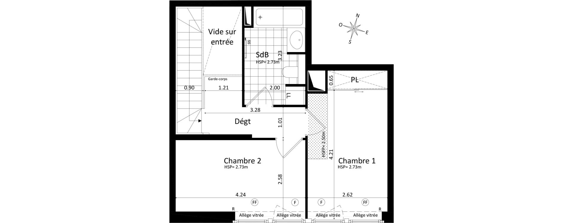 Appartement T3 de 72,23 m2 au V&eacute;sinet Centre