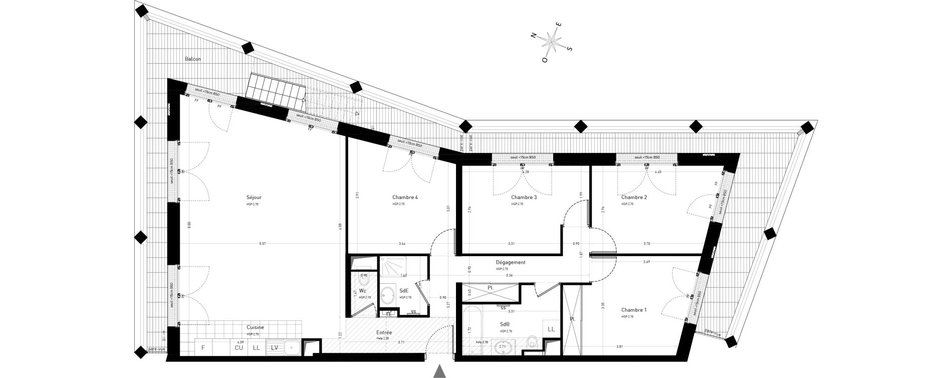 Appartement T5 de 117,17 m2 au V&eacute;sinet Centre