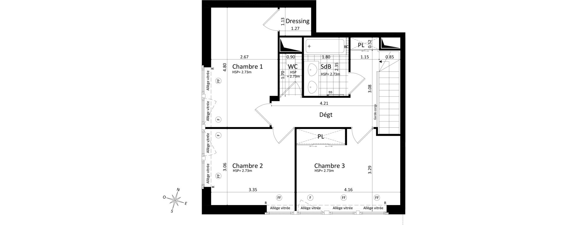 Appartement T4 de 101,13 m2 au V&eacute;sinet Centre