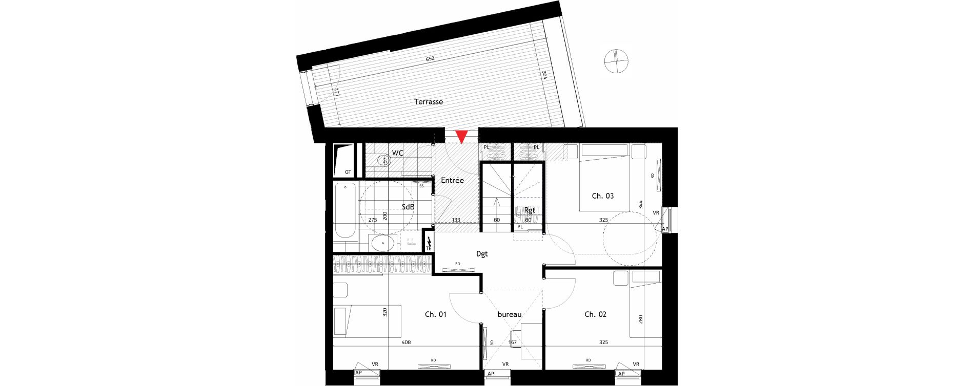 Duplex T5 de 99,72 m2 au V&eacute;sinet Parc princesse
