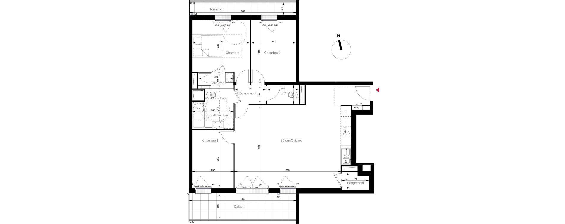 Appartement T4 de 88,20 m2 aux Clayes-Sous-Bois L'avre