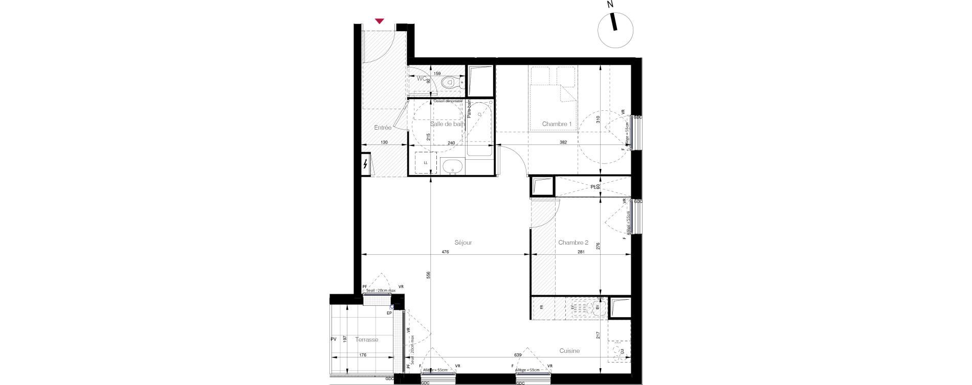 Appartement T3 de 62,10 m2 aux Clayes-Sous-Bois L'avre