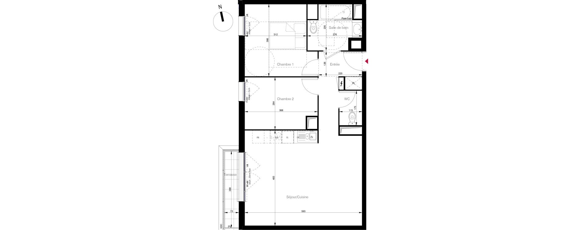 Appartement T3 de 63,10 m2 aux Clayes-Sous-Bois L'avre