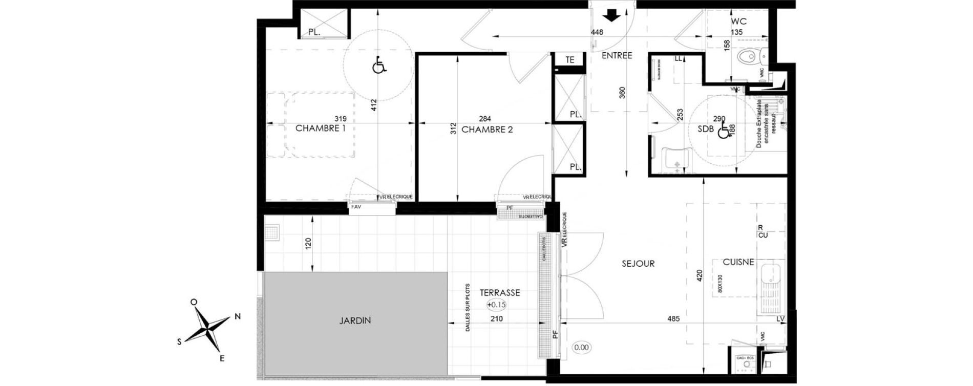 Appartement T3 de 60,35 m2 aux Clayes-Sous-Bois Centre