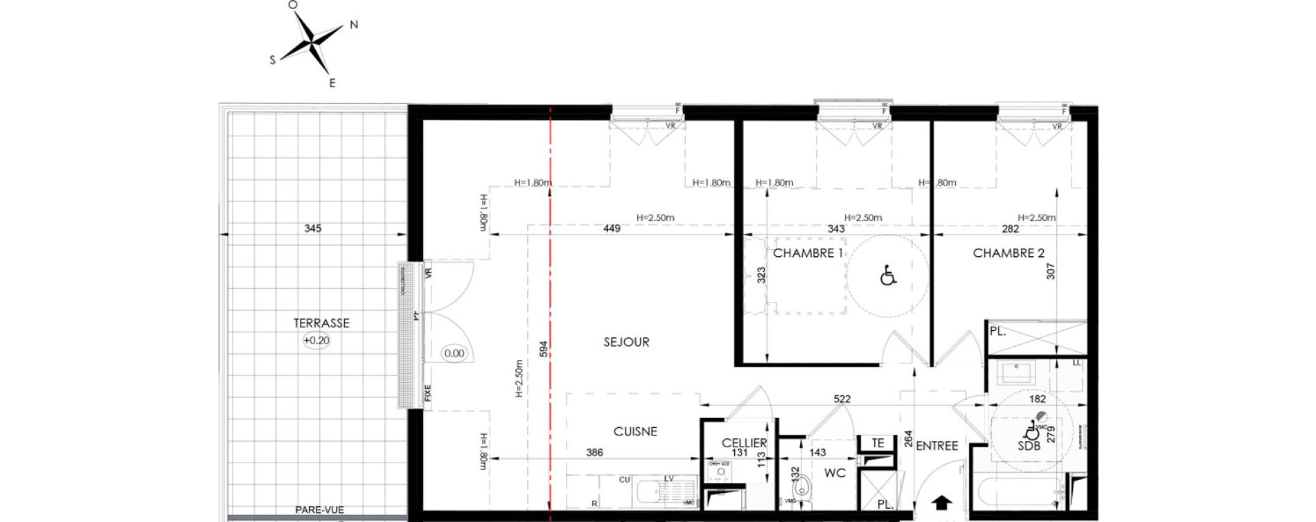 Appartement T3 de 70,55 m2 aux Clayes-Sous-Bois Centre