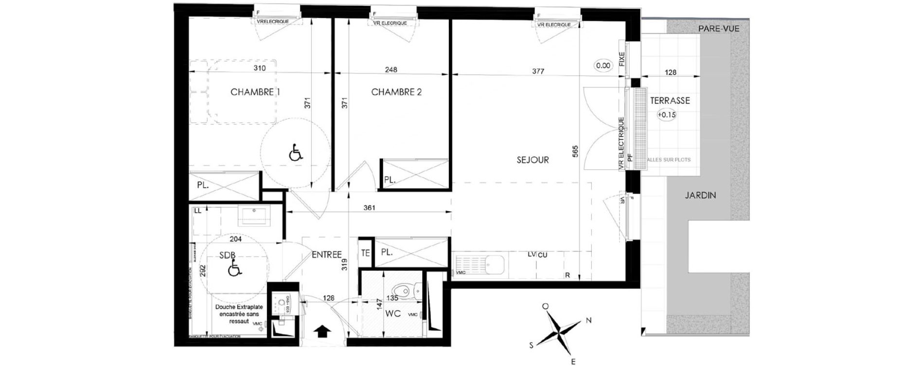 Appartement T3 de 57,95 m2 aux Clayes-Sous-Bois Centre