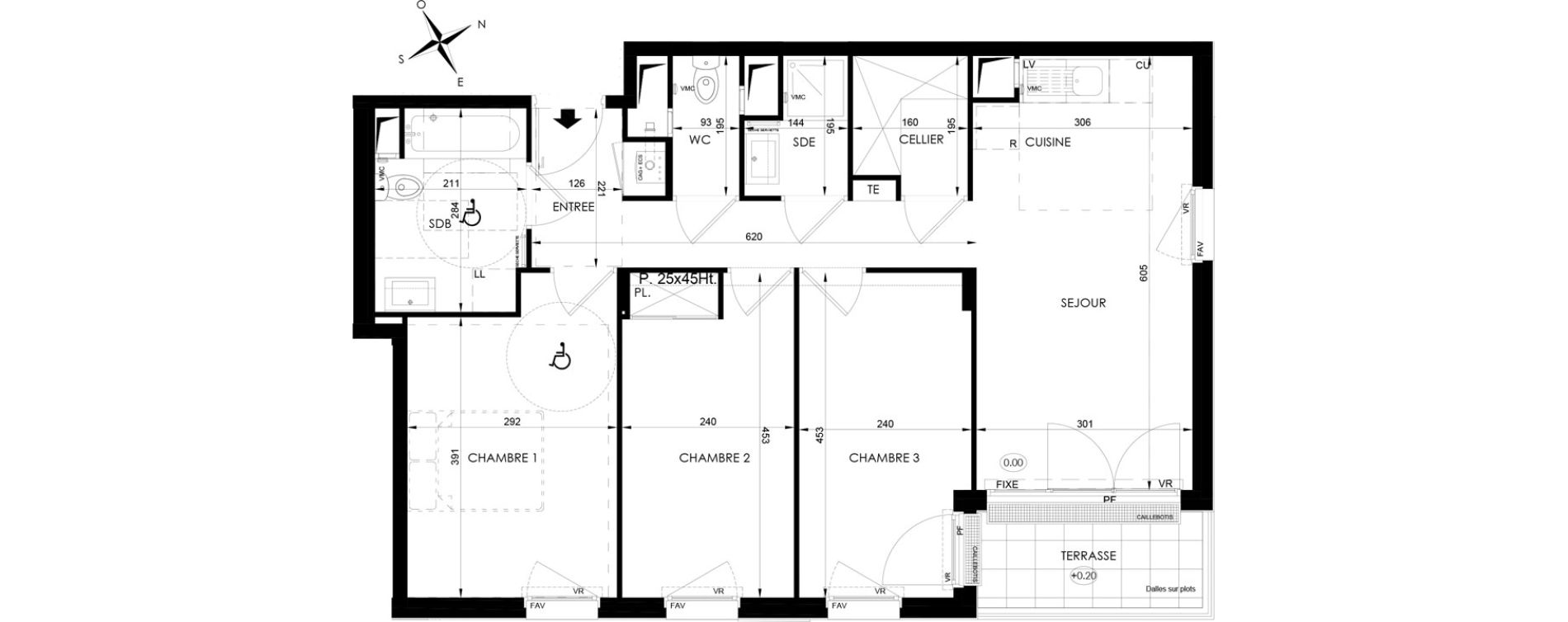 Appartement T4 de 71,70 m2 aux Clayes-Sous-Bois Centre