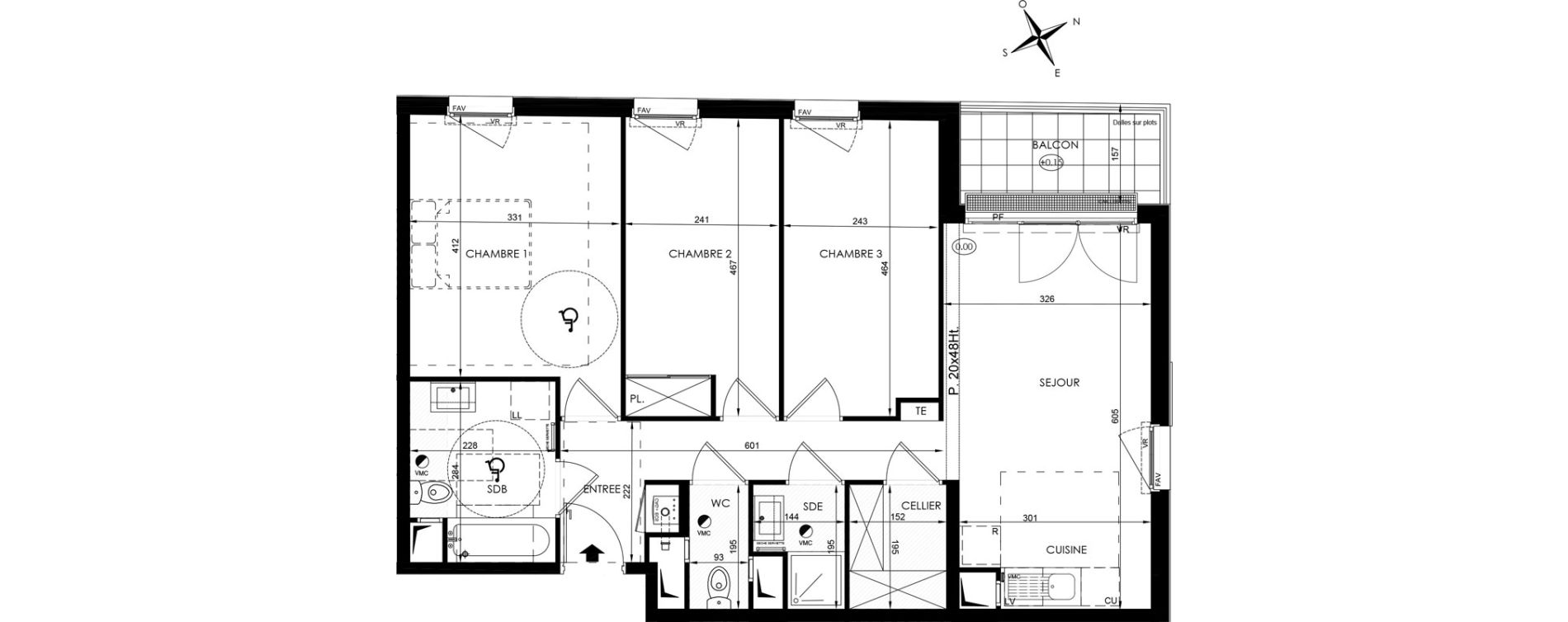 Appartement T4 de 76,15 m2 aux Clayes-Sous-Bois Centre