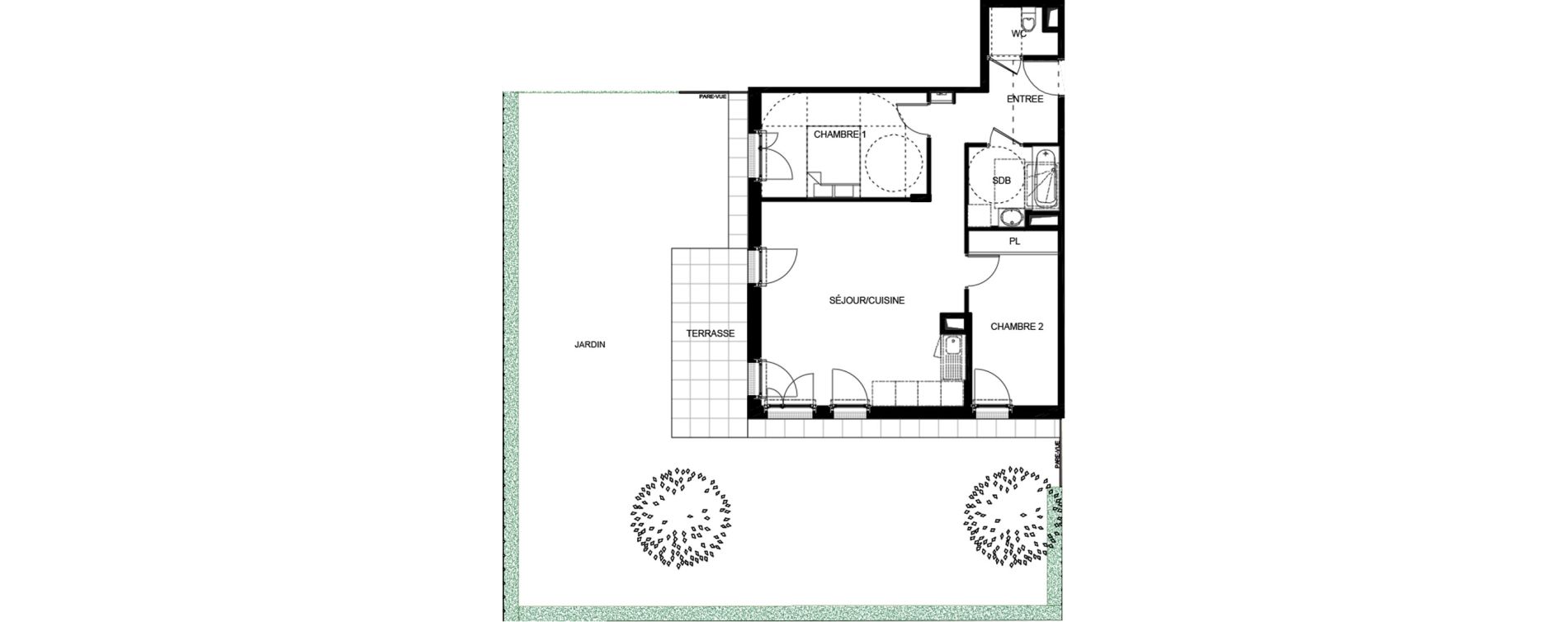 Appartement T3 de 66,60 m2 aux Clayes-Sous-Bois Centre