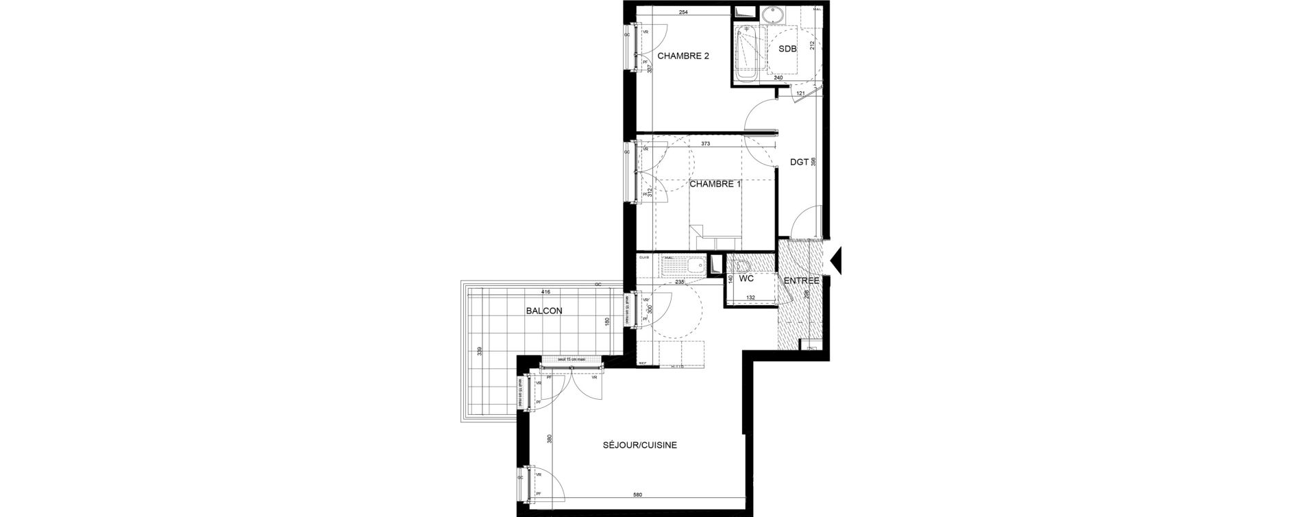 Appartement T3 de 66,94 m2 aux Clayes-Sous-Bois Centre