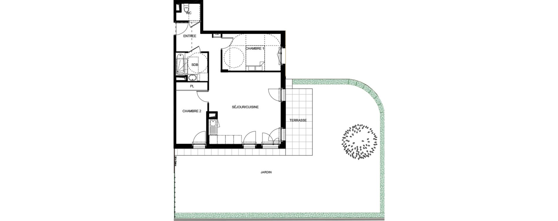 Appartement T3 de 66,60 m2 aux Clayes-Sous-Bois Centre